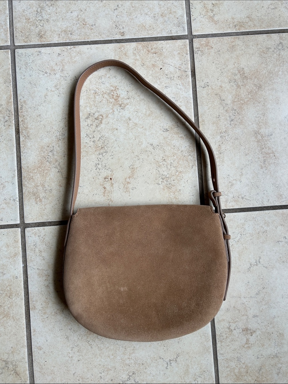 Madewell Cumin Color Dakota Suede Saddle Crossbody Bag - Picture 3 of 11